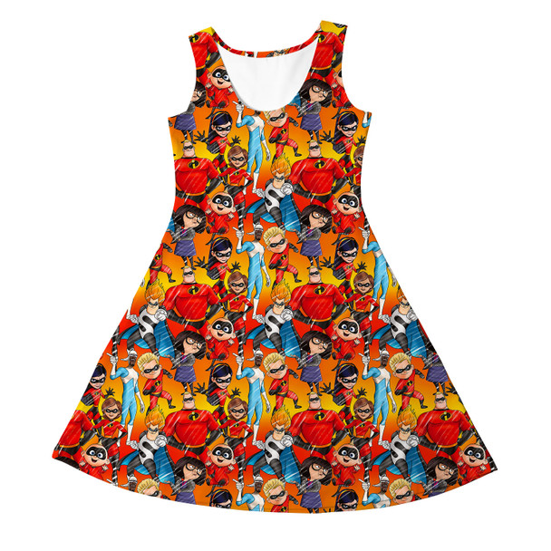 Girls Sleeveless Dress - The Incredibles Sketched