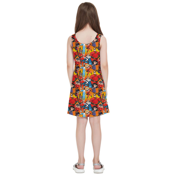Girls Sleeveless Dress - The Incredibles Sketched