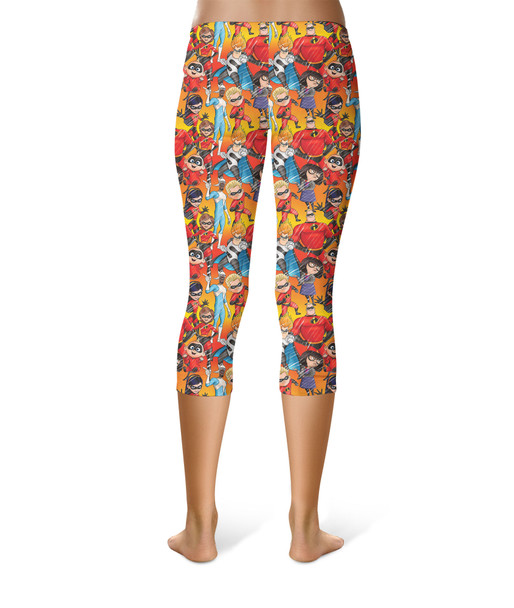 Sport Capri Leggings - The Incredibles Sketched