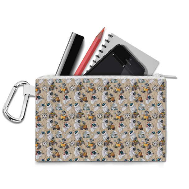 Canvas Zip Pouch - Wall-E & Eve Sketched