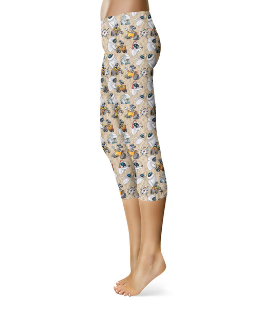 Sport Capri Leggings - Wall-E & Eve Sketched