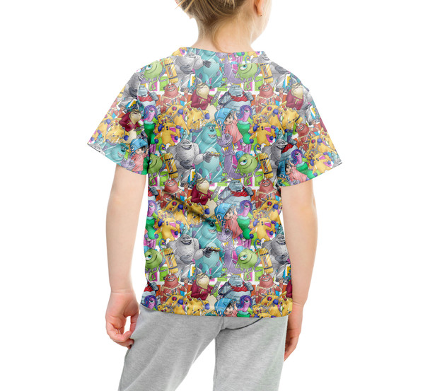 Youth Cotton Blend T-Shirt - Monsters Inc Sketched