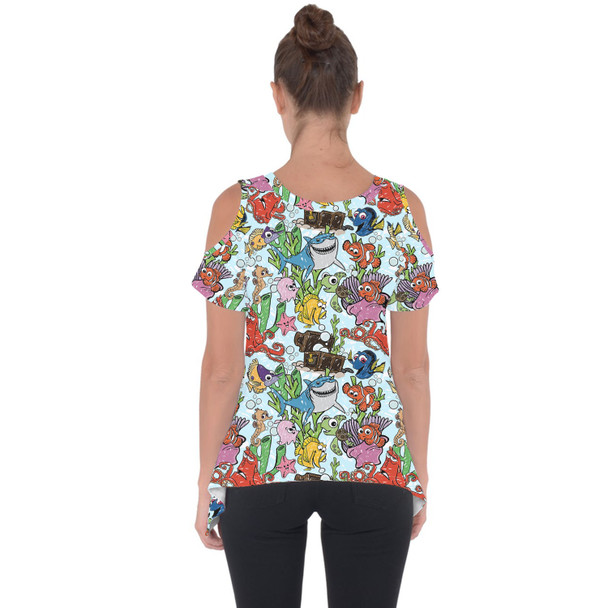 Cold Shoulder Tunic Top - Fish Are Friends Nemo Inspired