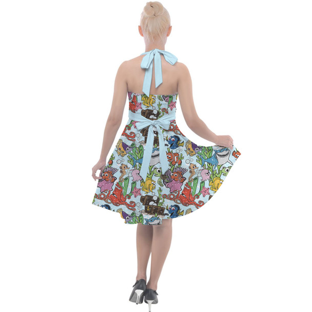 Halter Vintage Style Dress - Fish Are Friends Nemo Inspired