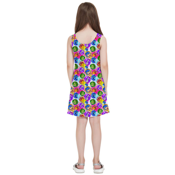 Girls Sleeveless Dress - Inside Out Pixar Inspired