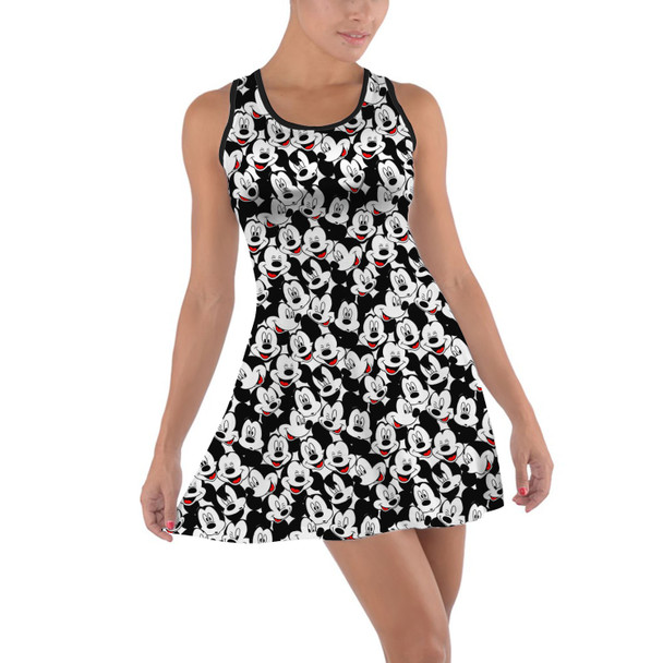 Cotton Racerback Dress - Many Faces of Mickey Mouse