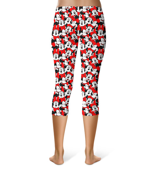 Sport Capri Leggings - Many Faces of Minnie Mouse