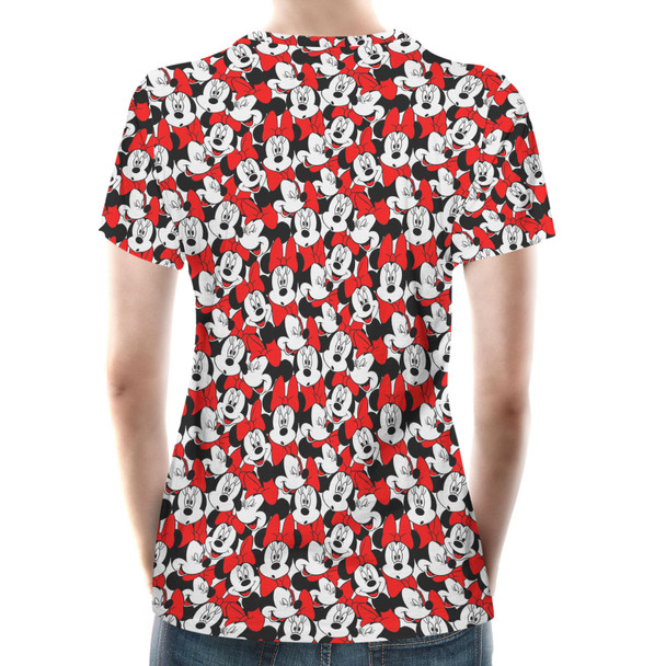 Women's Cotton Blend T-Shirt - Many Faces of Minnie Mouse