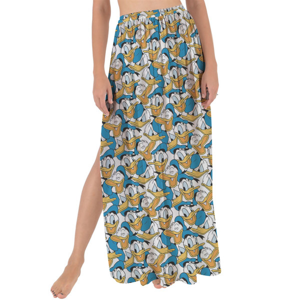 Maxi Sarong Skirt - Many Faces of Donald Duck