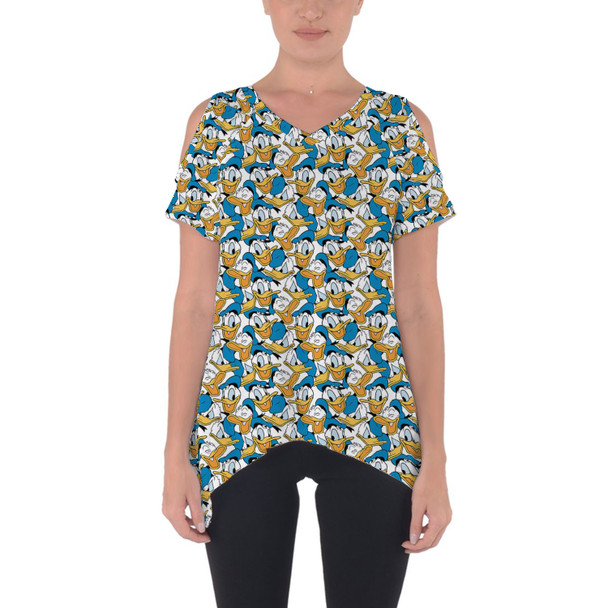 Cold Shoulder Tunic Top - Many Faces of Donald Duck