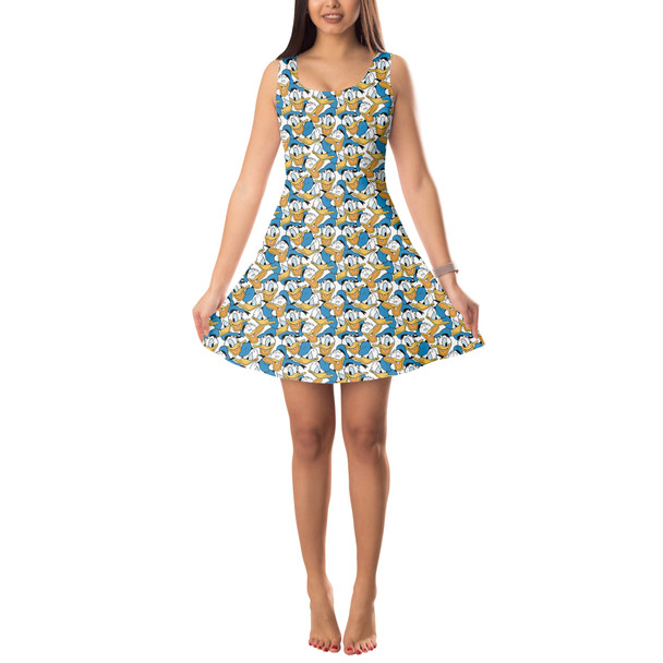 Sleeveless Flared Dress - Many Faces of Donald Duck