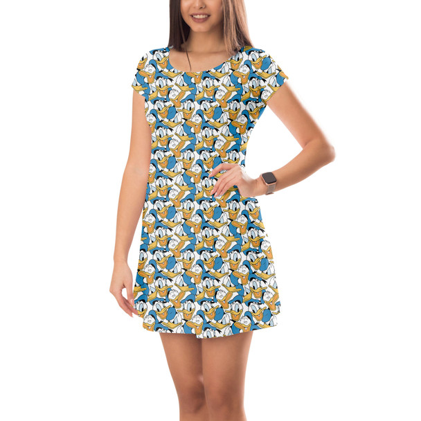 Short Sleeve Dress - Many Faces of Donald Duck