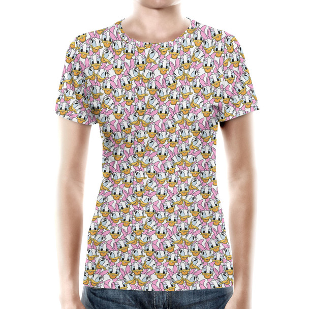 Women's Cotton Blend T-Shirt - Many Faces of Daisy Duck