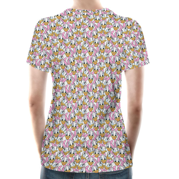 Women's Cotton Blend T-Shirt - Many Faces of Daisy Duck