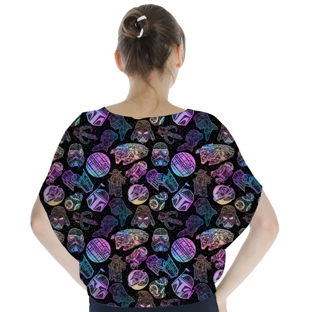 Batwing Chiffon Top - Star Wars Watercolor Mandalas