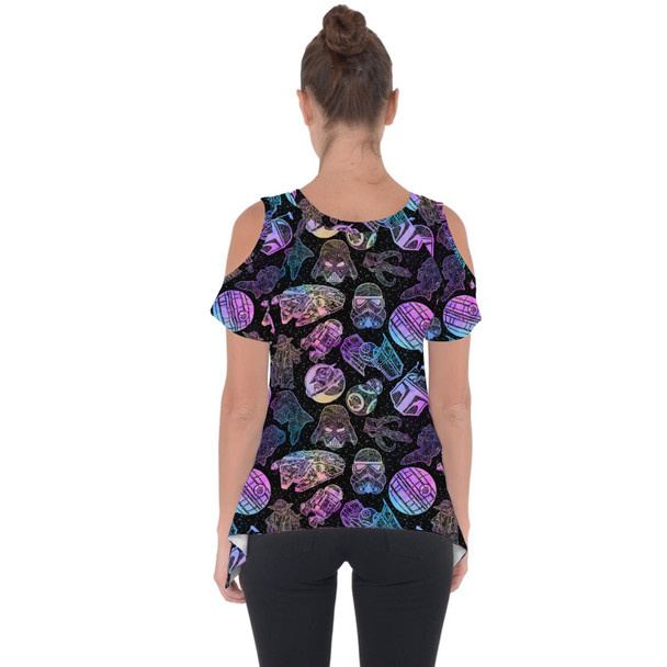 Cold Shoulder Tunic Top - Star Wars Watercolor Mandalas