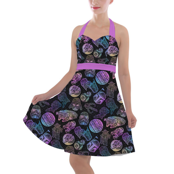 Halter Vintage Style Dress - Star Wars Watercolor Mandalas