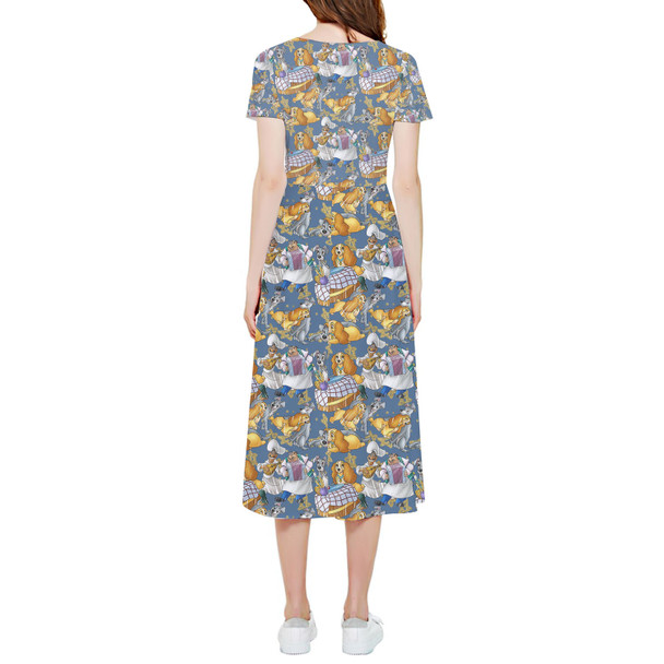 High Low Midi Dress - Lady & The Tramp Sketched