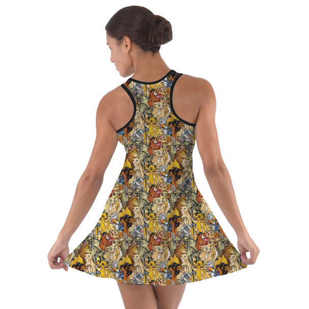 Cotton Racerback Dress - Lion King Sketched