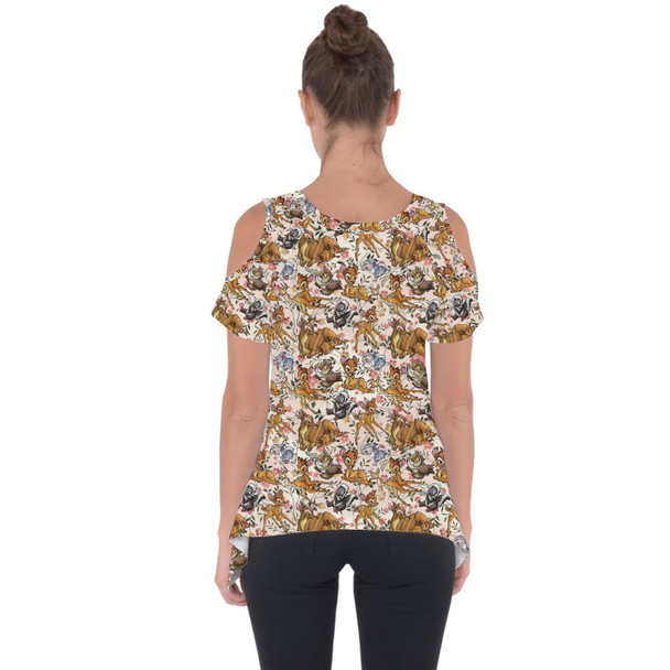 Cold Shoulder Tunic Top - Bambi Sketched