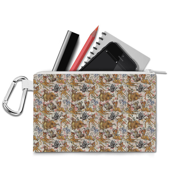 Canvas Zip Pouch - Bambi Sketched