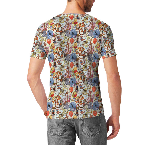 Men's Cotton Blend T-Shirt - Winnie The Pooh & Friends Sketched