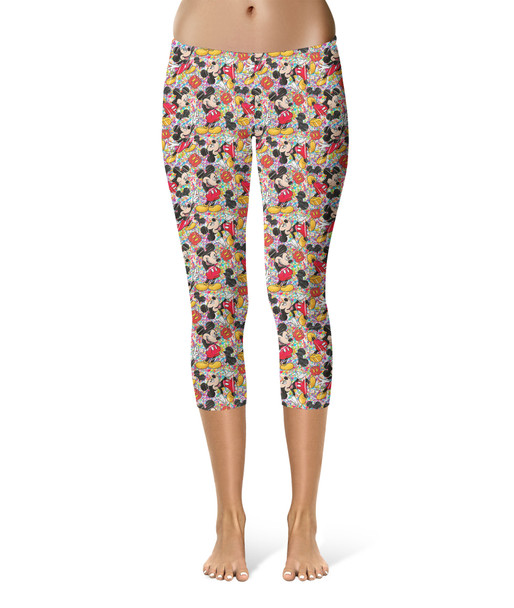 Sport Capri Leggings - Mickey Mouse Sketched