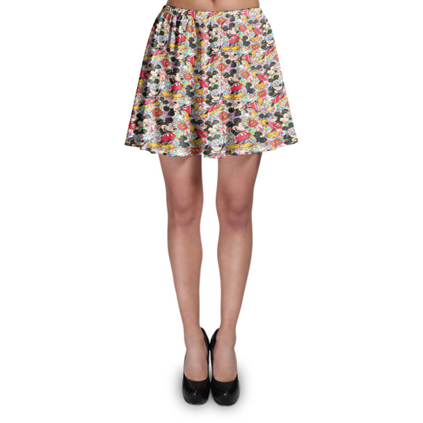 Skater Skirt - Mickey Mouse Sketched