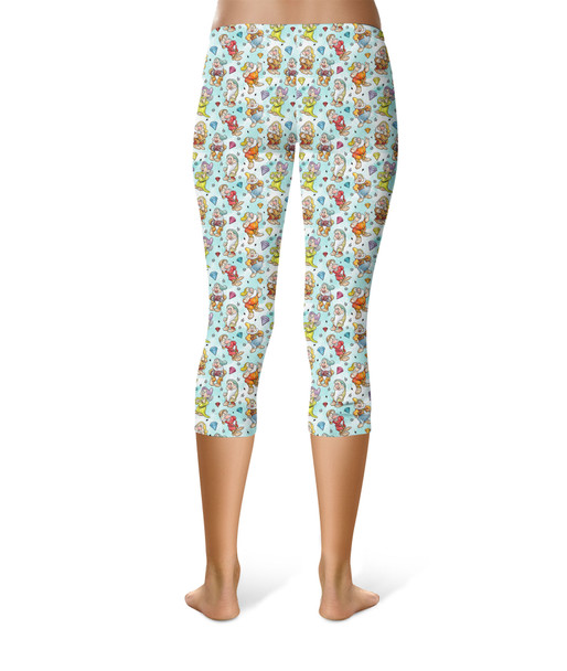 Sport Capri Leggings - Seven Dwarfs Sketched