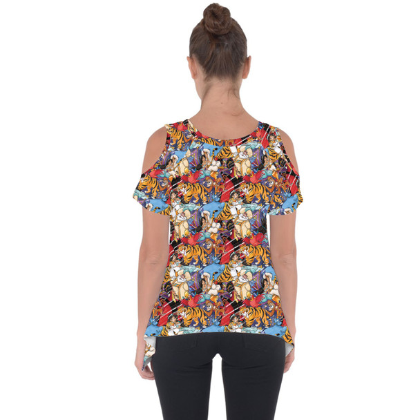 Cold Shoulder Tunic Top - Aladdin Sketched