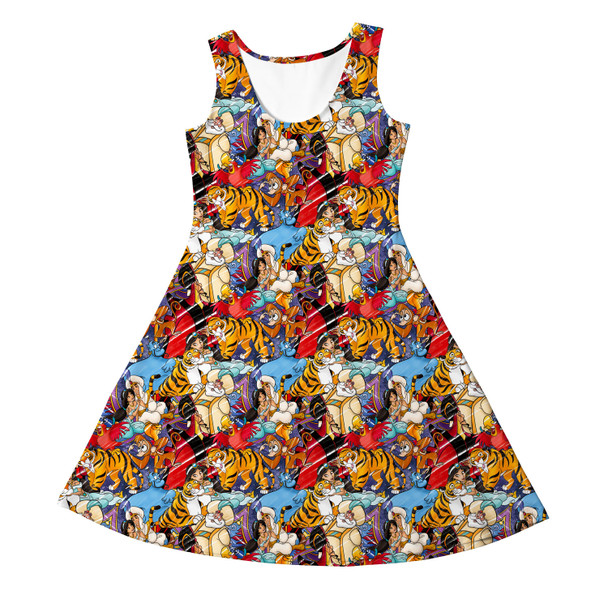 Girls Sleeveless Dress - Aladdin Sketched