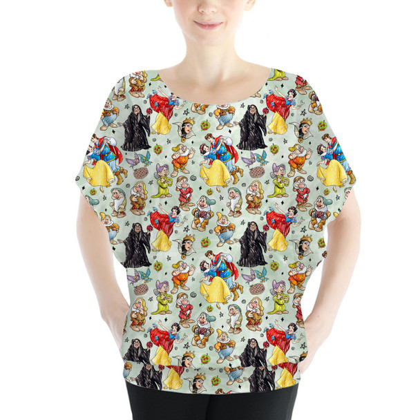 Batwing Chiffon Top - Snow White And The Seven Dwarfs Sketched