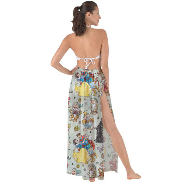Maxi Sarong Skirt - Snow White And The Seven Dwarfs Sketched
