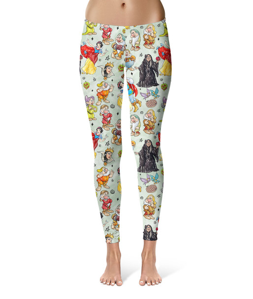 Sport Leggings - Snow White And The Seven Dwarfs Sketched