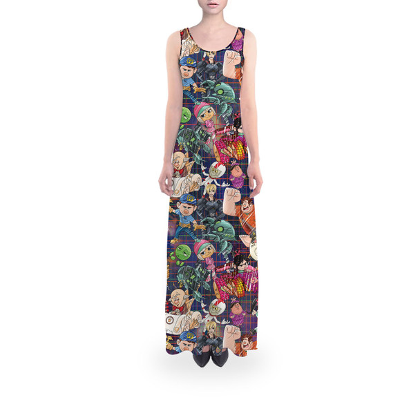 Flared Maxi Dress - Wreck It Ralph Sketched