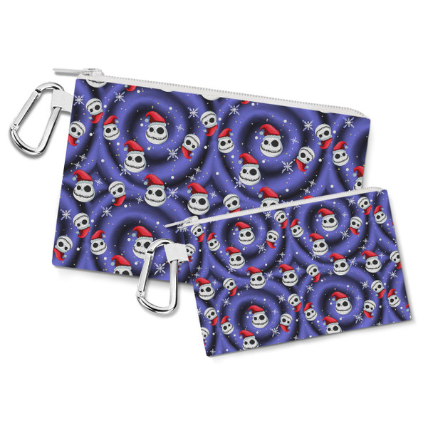 Canvas Zip Pouch - Jack Skellington with Santa Hat