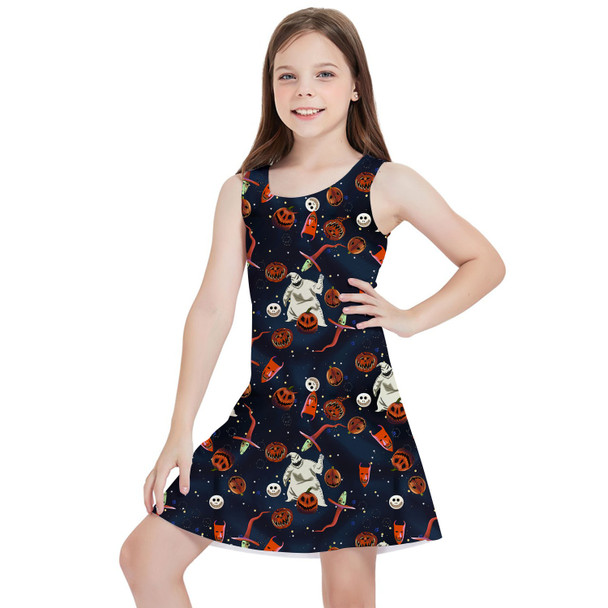 Girls Sleeveless Dress - Oogie with Lock, Shock, Barrel