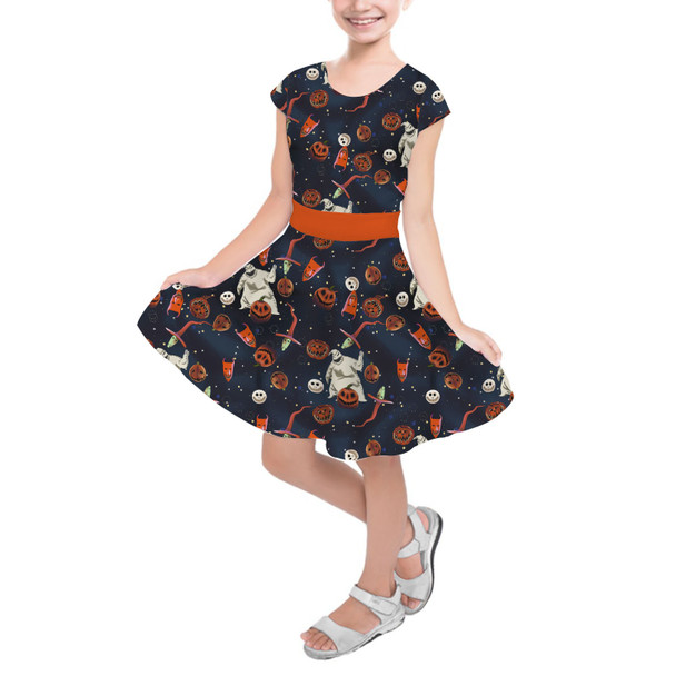 Girls Short Sleeve Skater Dress - Oogie with Lock, Shock, Barrel