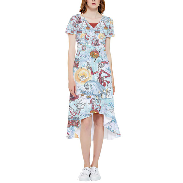 High Low Midi Dress - Santa Jack with Sally & Zero