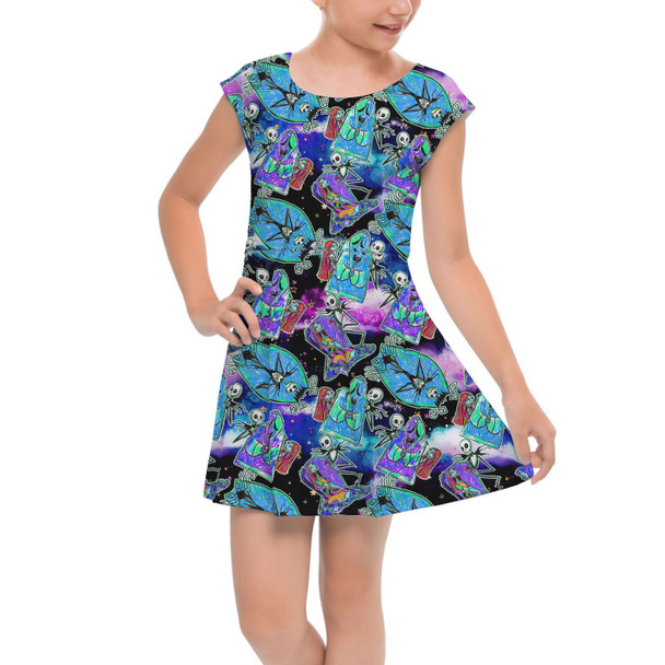 Girls Cap Sleeve Pleated Dress - Jack & Sally Sketched