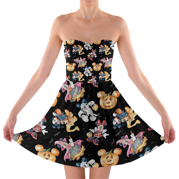Sweetheart Strapless Skater Dress - Mickey & Minnie's Halloween Costumes