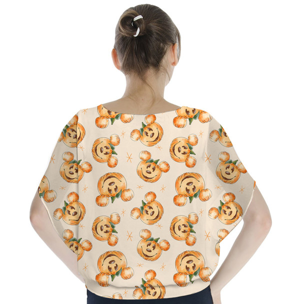 Batwing Chiffon Top - Happy Mouse Pumpkins