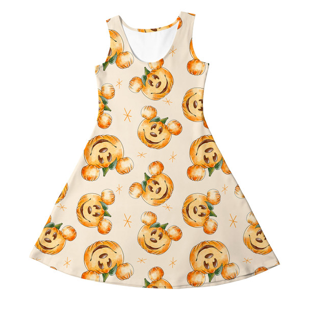 Girls Sleeveless Dress - Happy Mouse Pumpkins