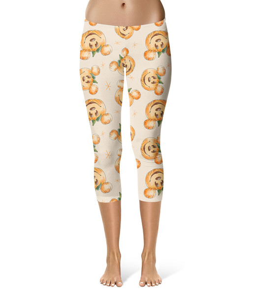 Sport Capri Leggings - Happy Mouse Pumpkins