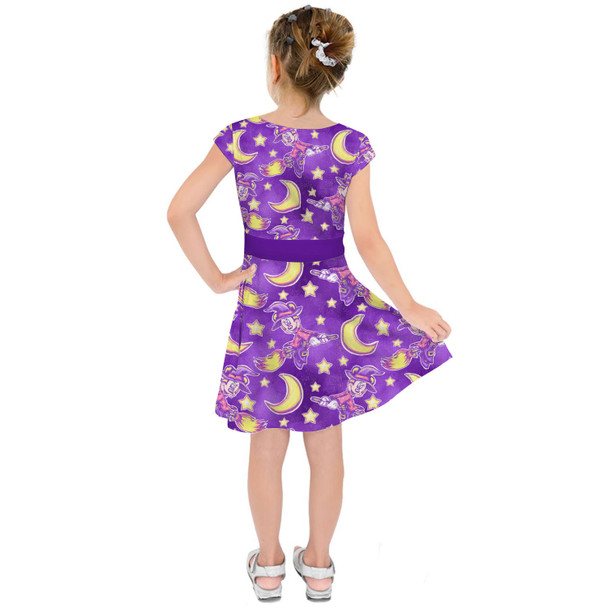 Girls Short Sleeve Skater Dress - Witch Minnie Mouse