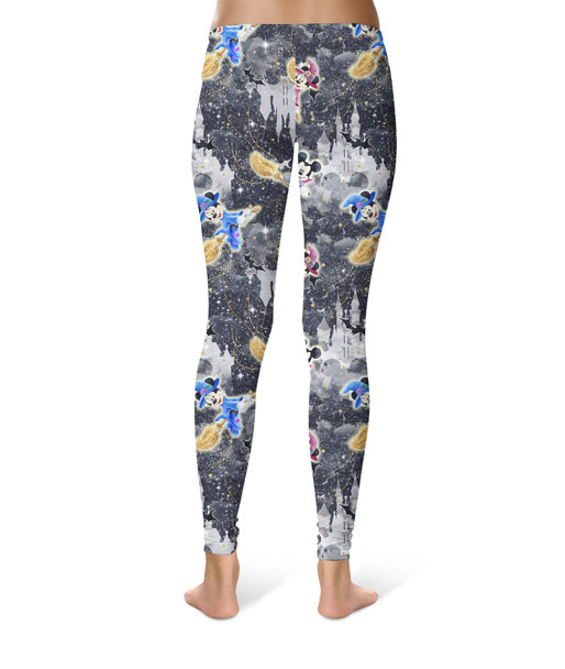 Sport Leggings - Watercolor Halloween Mickey & Minnie