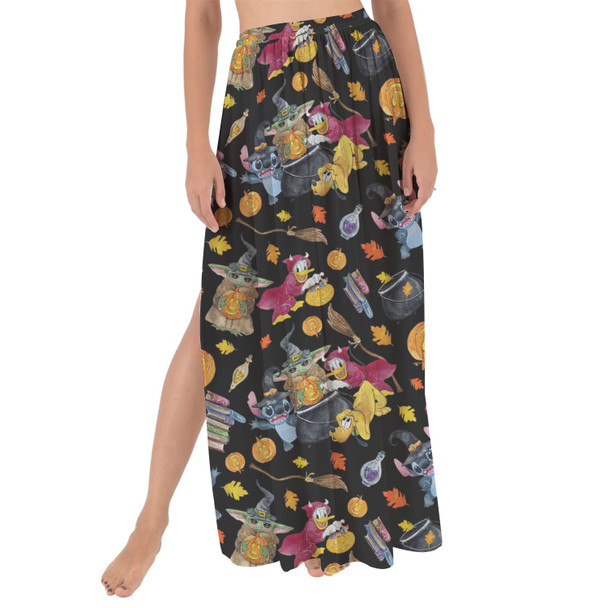 Maxi Sarong Skirt - Watercolor Disney Halloween Friends