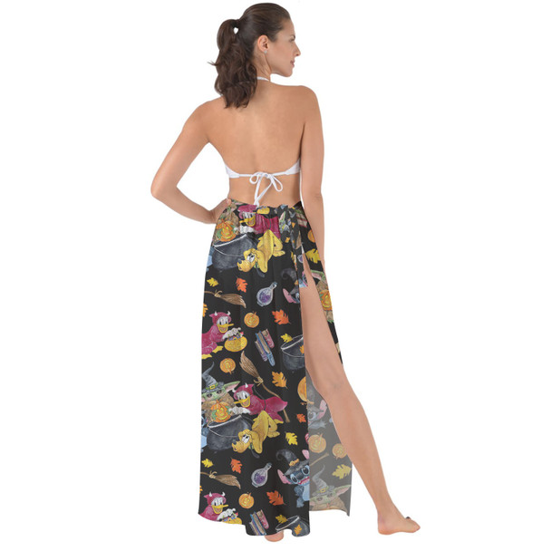 Maxi Sarong Skirt - Watercolor Disney Halloween Friends