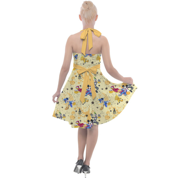 Halter Vintage Style Dress - Mickey & Friends Boo To You