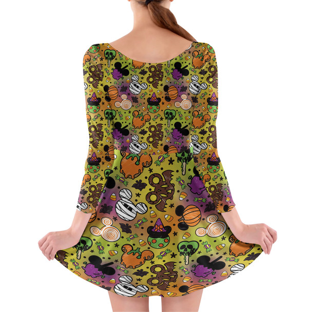 Longsleeve Skater Dress - Disney Monster Snacks